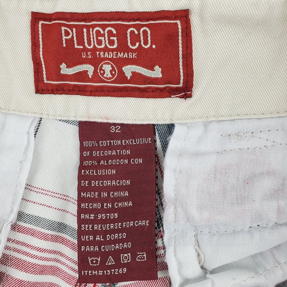 Plugged Clothing men's cotton plaid shorts size 32 - Picture 3 of 9